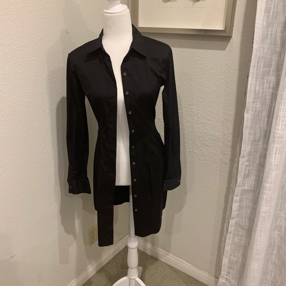 THEORY long sleeve button down dress